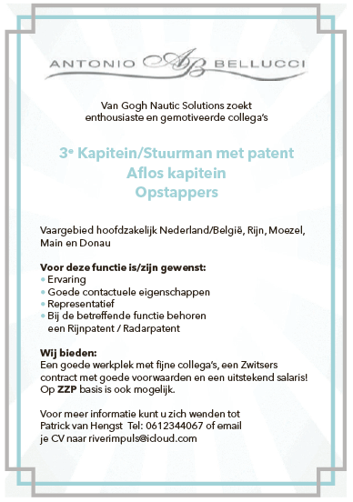 3e Kapitein/Stuurman met patent, Aflos kapitein, Opstappers 3e Kapitein/Stuurman met patent, Aflos kapitein, Opstappers
