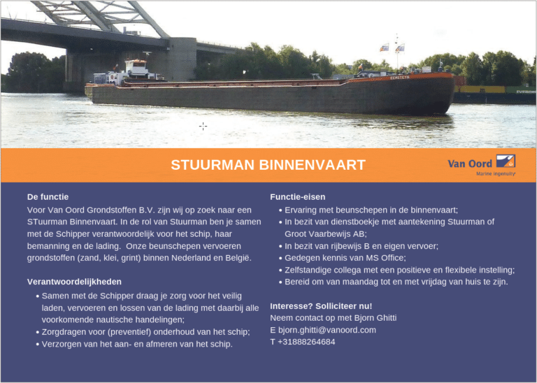 Stuurman Binnenvaart Stuurman Binnenvaart